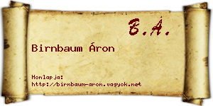 Birnbaum Áron névjegykártya