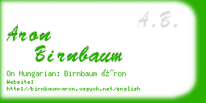aron birnbaum business card